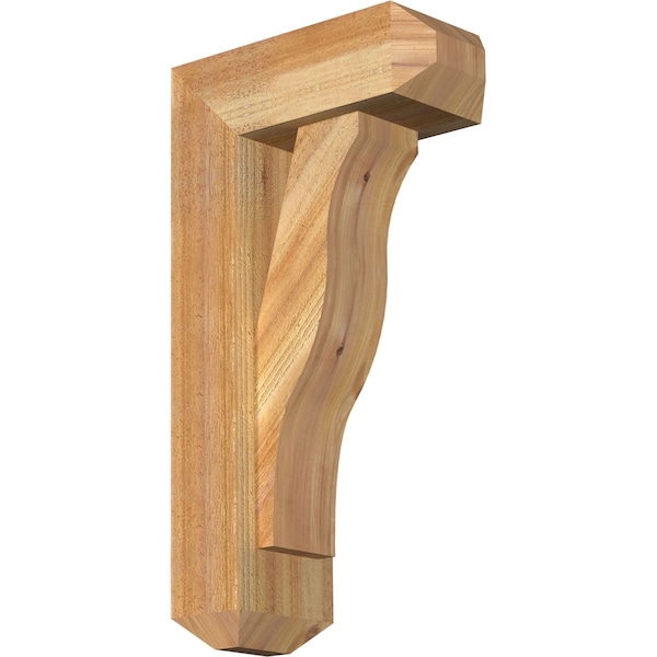 Ekena Millwork Funston Craftsman Rough Sawn Bracket w/ Offset Brace, Western Red Cedar, 6"W x 14"D x 26"H BKT0604X14X26FST04RWR - main